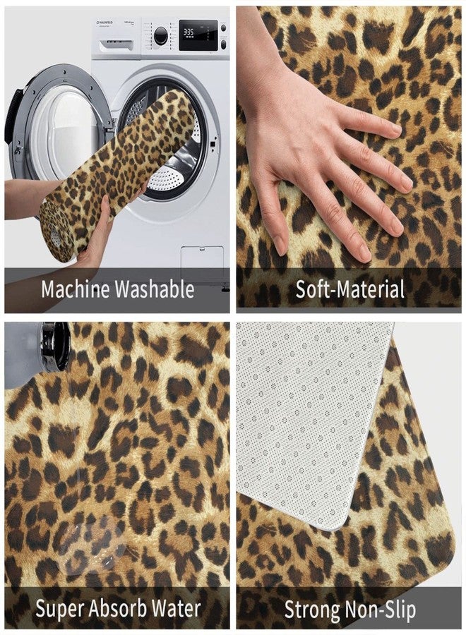 Funacola Leopard Cheetah Print Bathroom Rugs Soft Bath Mat Non Slip Absorbent Indoor Floor Rug Kitchen Mats for Home Bedroom Decor, 31.5x19.5 Inches - Image 4